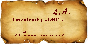 Latosinszky Aldán névjegykártya